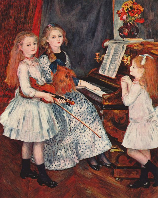 Pierre-Auguste Renoir. Retrato de las hijas de Catulle-Mendes en el piano (1888)