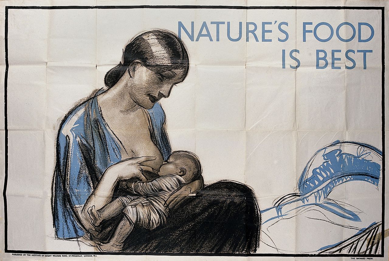 "A mother breastfeeding her child. Lithograph. Wellcome V0018430" by Institute of Infant Welfare Fund 